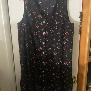 SHEIN Floral Black Sleeveless Dress
